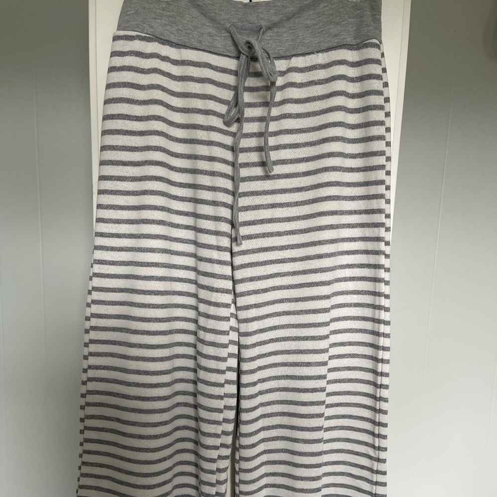 Jordann Gray Striped Wide Legged Lounge Pants